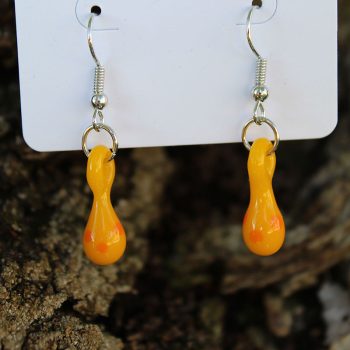 Yellow Tear Drop Glass Earrings