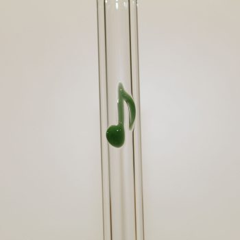 12 inch Custom Color Music Note Glass Straw