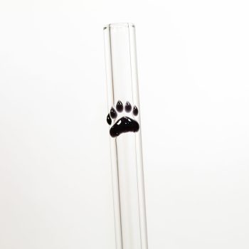 Bear paw accent glass straw