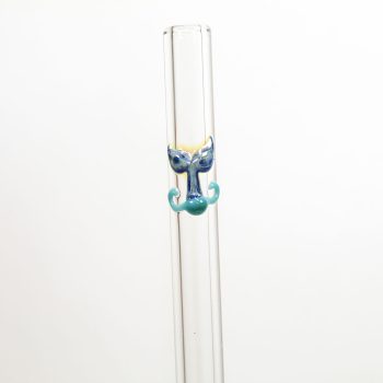 reusable glass straw mermaid tail accent